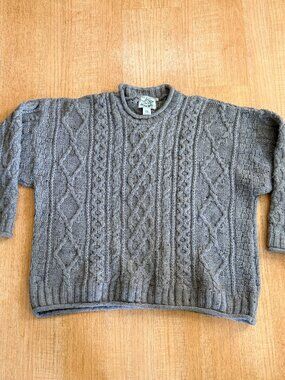 100% Irish Wool Pull Over Sweater Donegal Ireland L